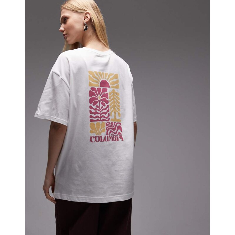 Columbia Rolling Bend graphic oversized t-shirt in white