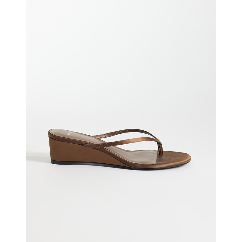 Mango thong wedges in dark brown 114704147