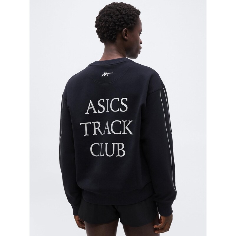 ASICS Sportovní mikina 'TRACK CLUB HERITAGE' černá / bílá
