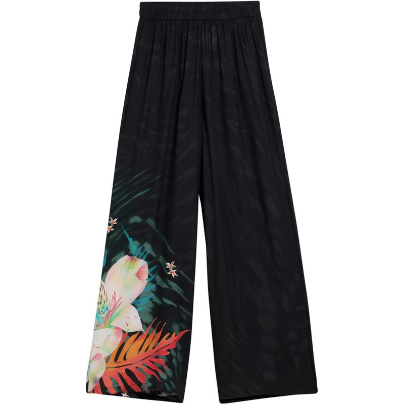 Desigual Kalhoty 'Tropical Fluid' černá