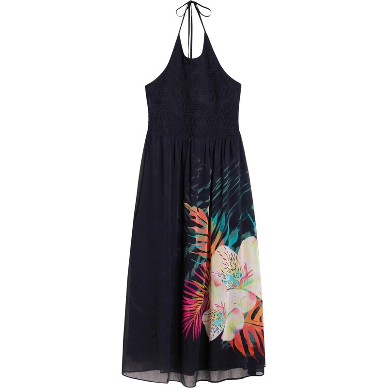 Desigual Šaty zelená / pink / černá / bílá