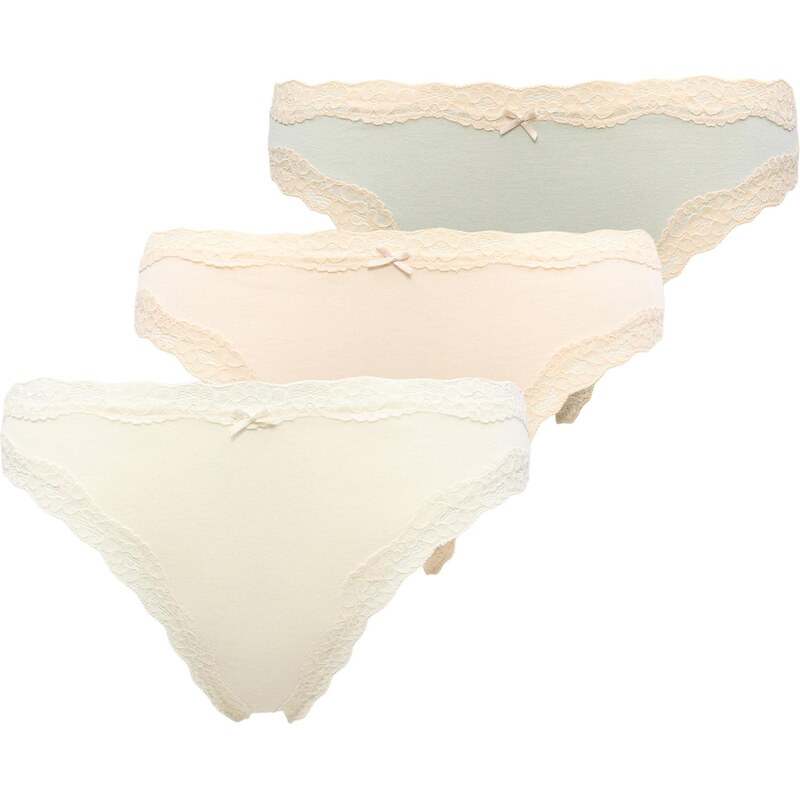 Lindex Tanga pastelově žlutá / pastelově zelená / offwhite 114705817