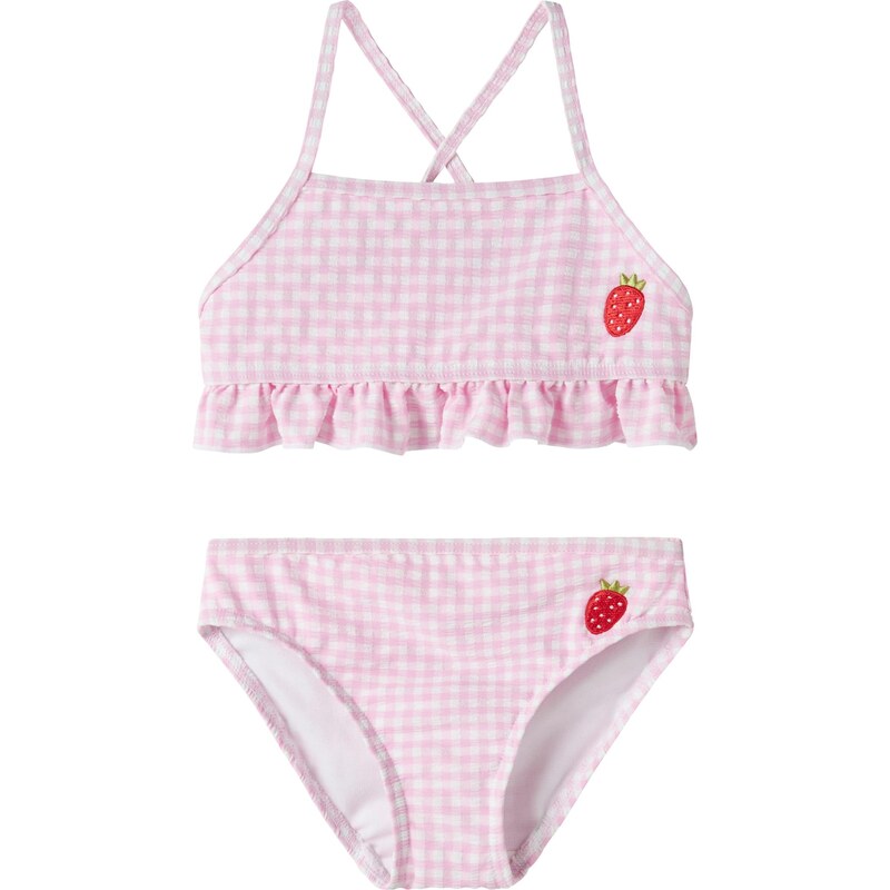 NAME IT Bikiny NMFZammer růžová / červená / bílá