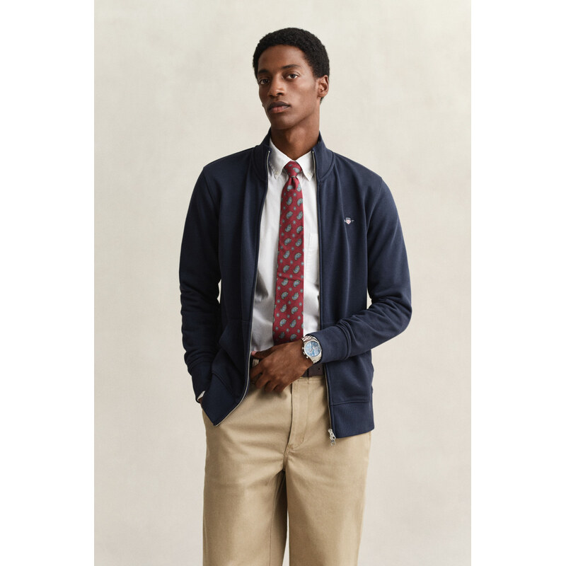 MIKINA GANT REG SHIELD FULL ZIP SWEAT EVENING BLUE