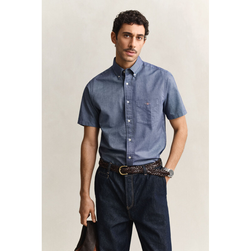 KOŠILE GANT REG CLASSIC OXFORD SS SHIRT PERSIAN BLUE