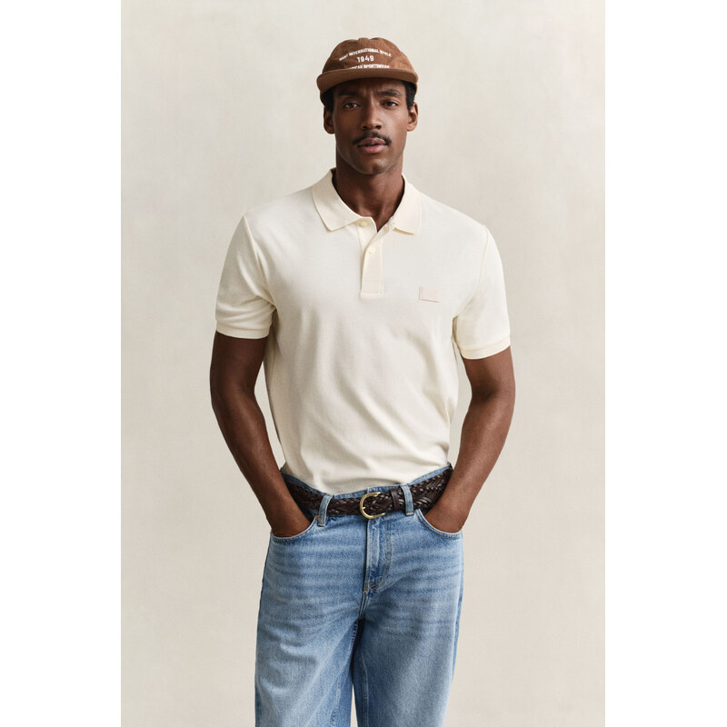 POLOKOŠILE GANT INTERLOCK SS POLO CREAMED WHITE