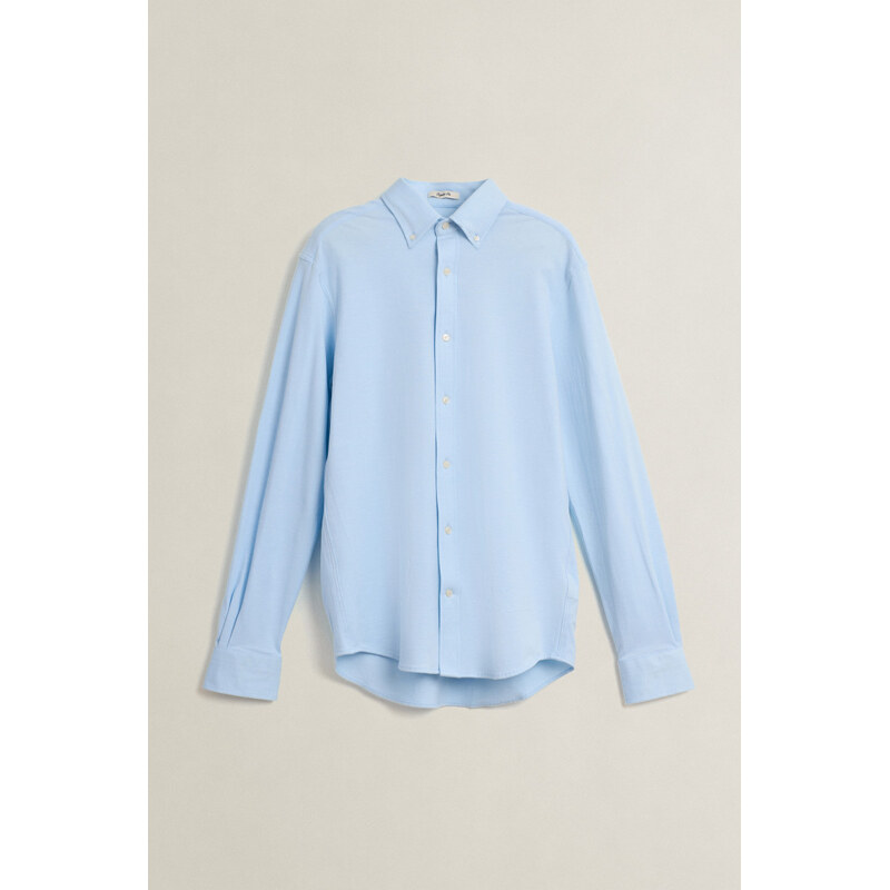 KOŠILE GANT REG JERSEY PIQUE STRETCH SHIRT CAPRI BLUE