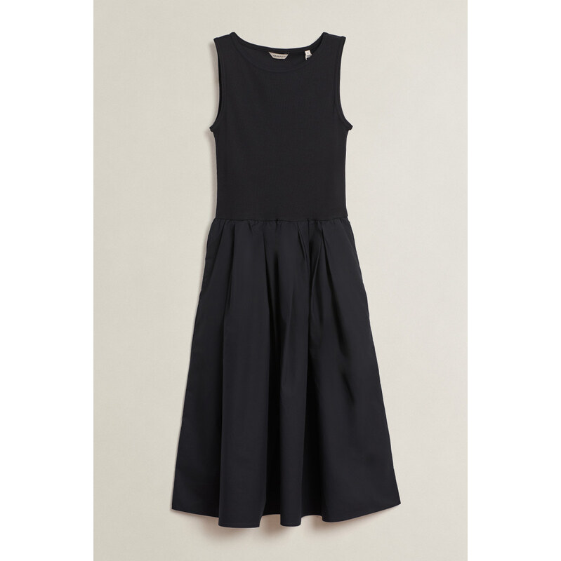 ŠATY GANT JERSEY WOVEN COMBO DRESS BLACK