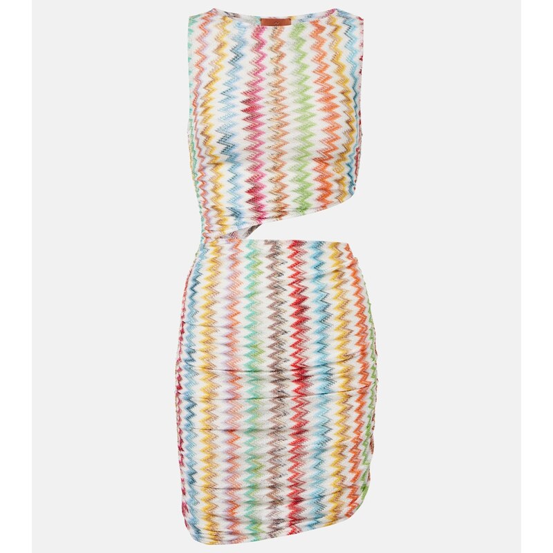 Missoni Zigzag cutout lamÃ beach dress