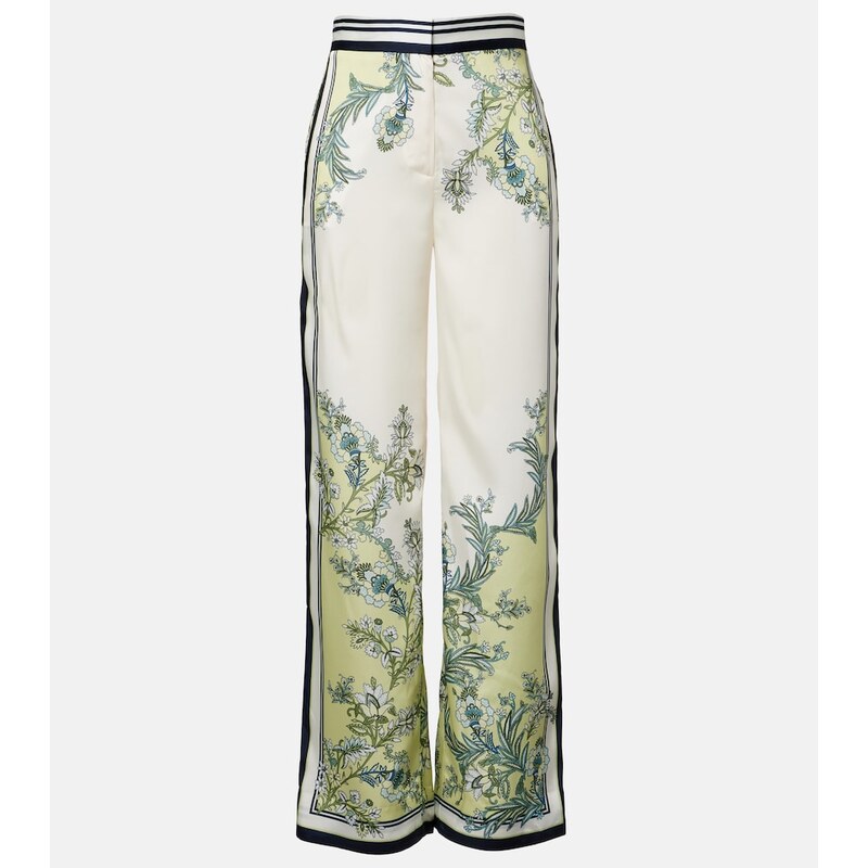 Veronica Beard Grigore floral twill palazzo pants