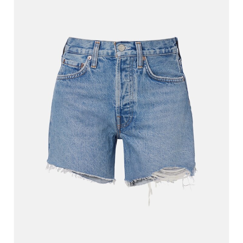 Agolde Parker Long distressed denim shorts