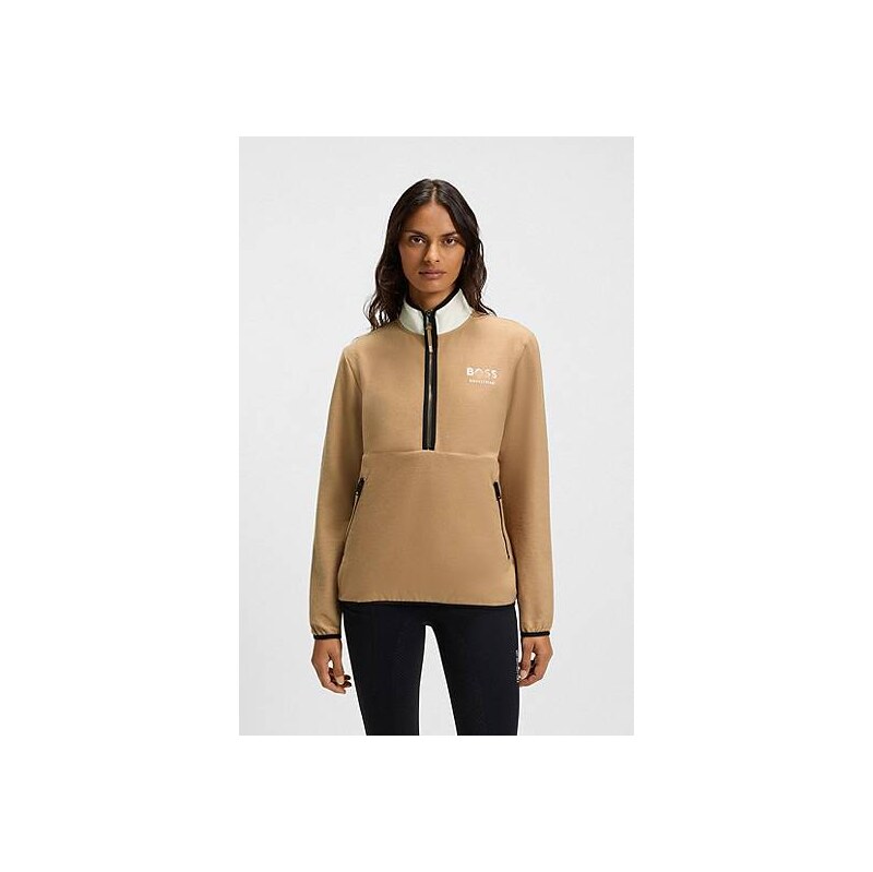BOSS Equestrian stretch-cotton sweatshirt with quarter zip 114704895