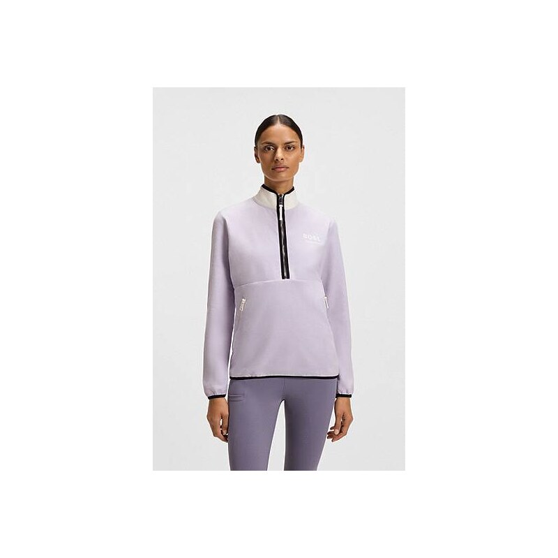 BOSS Equestrian stretch-cotton sweatshirt with quarter zip 114704896
