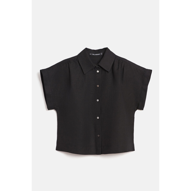 HALENKA KARL LAGERFELD LINEN BLEND TOP 114706457