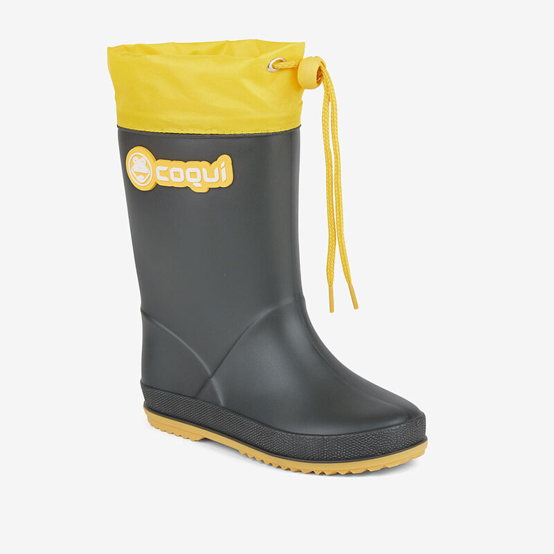Coqui Dětské zateplené holínky Rainy antracit/žlutá Vel. 30