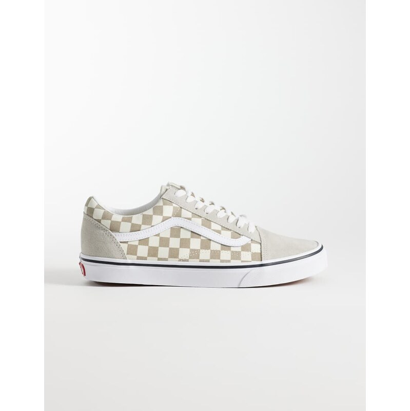 Vans Old Skool checkerboard trainers in beige-Neutral
