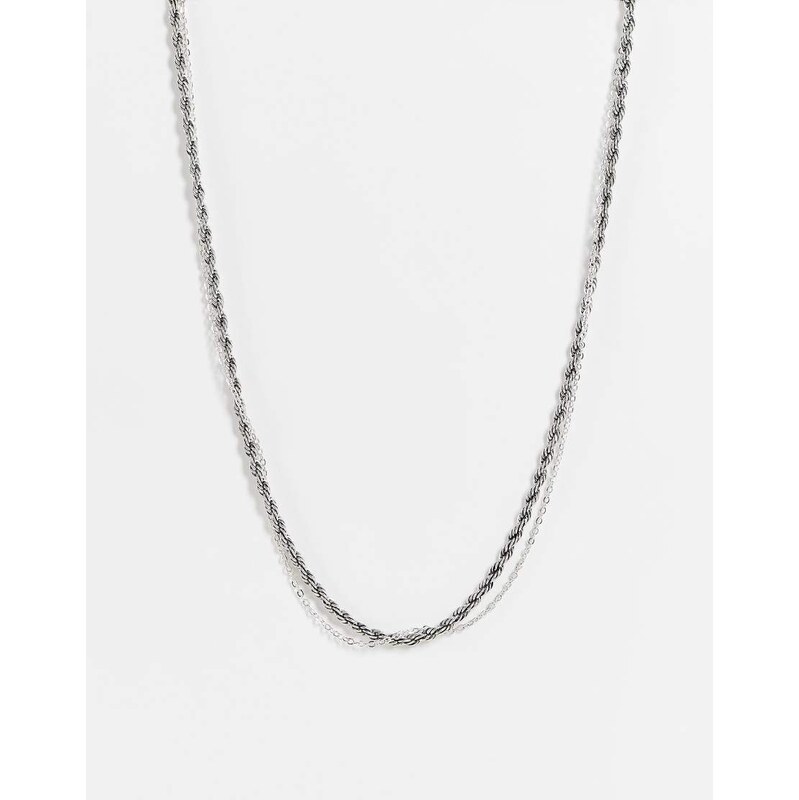 Bolongaro Trevor double layered chain necklace in silver