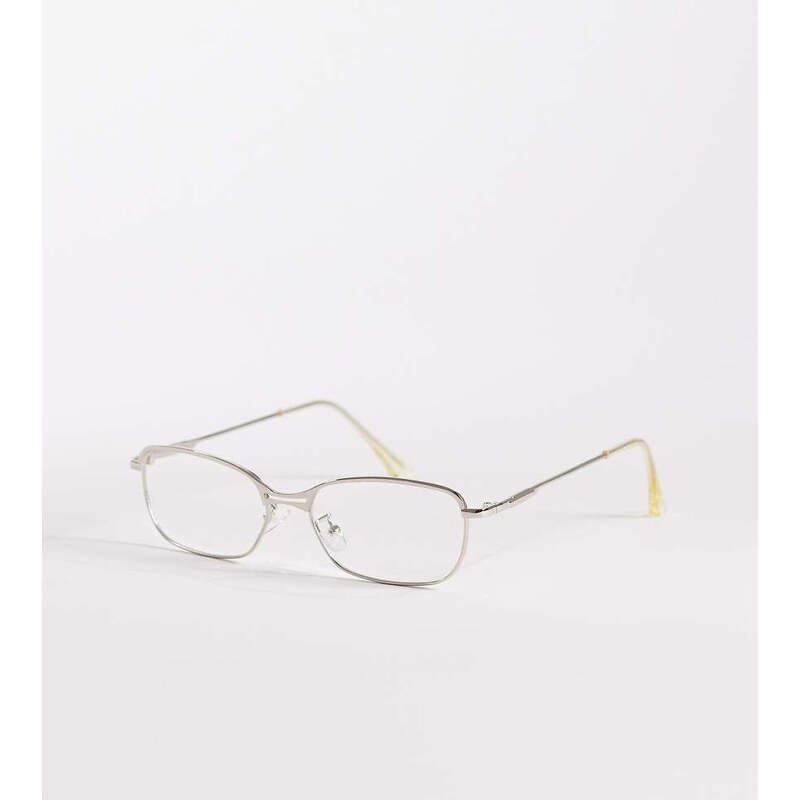Kaiia exclusive rectangular clear lens glasses in silver-Multi