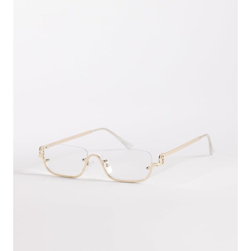 Kaiia exclusive clear lens half frame glasses in clear and gold-Multi 114708945