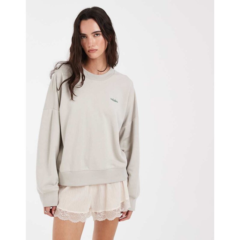 adidas Originals adidas Sportswear mini logo sweatshirt in grey