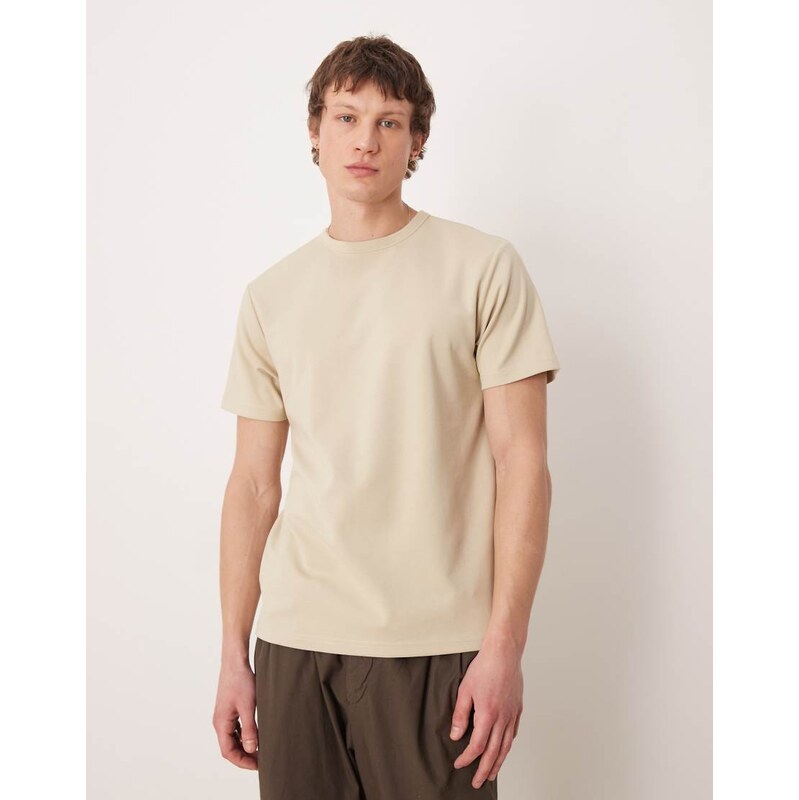 ASOS DESIGN breatheMAX heavyweight regular fit t-shirt in stone