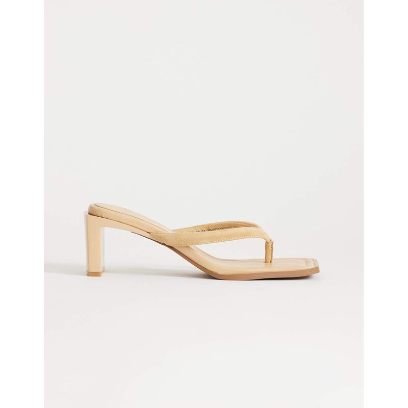 Topshop Sadie toe thong heel in camel-Neutral 115518112