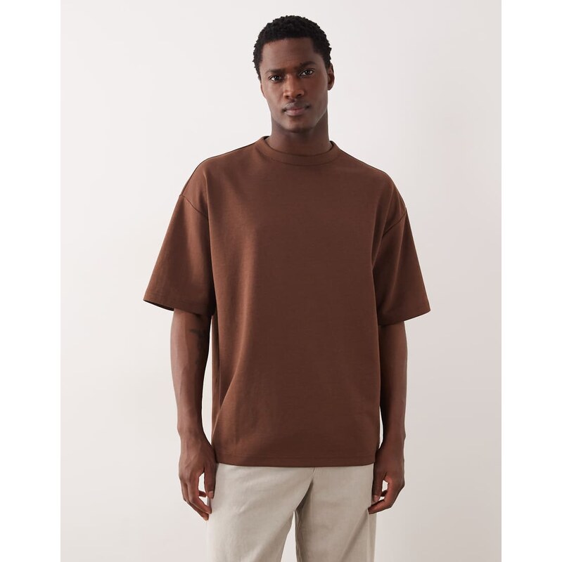 ASOS DESIGN breatheMAX heavyweight oversized t-shirt in brown