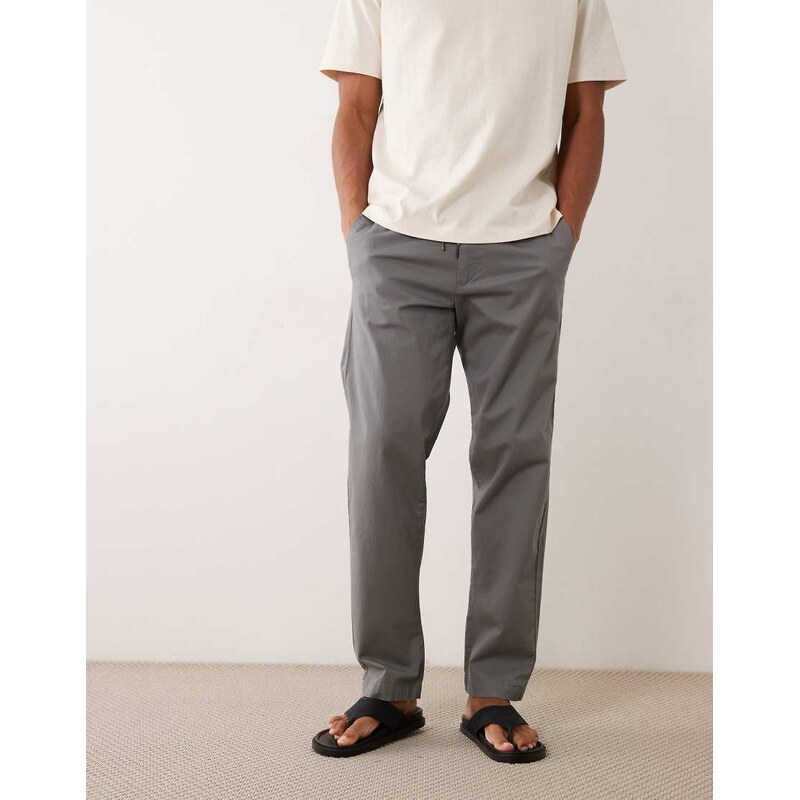 Jack & Jones loose chino trouser in dark grey