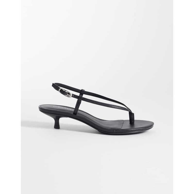 Calvin Klein Jeans strappy slingback leather sandal in black 114708849