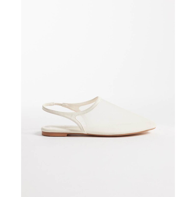 Public Desire Farrah slingback mesh flats in white