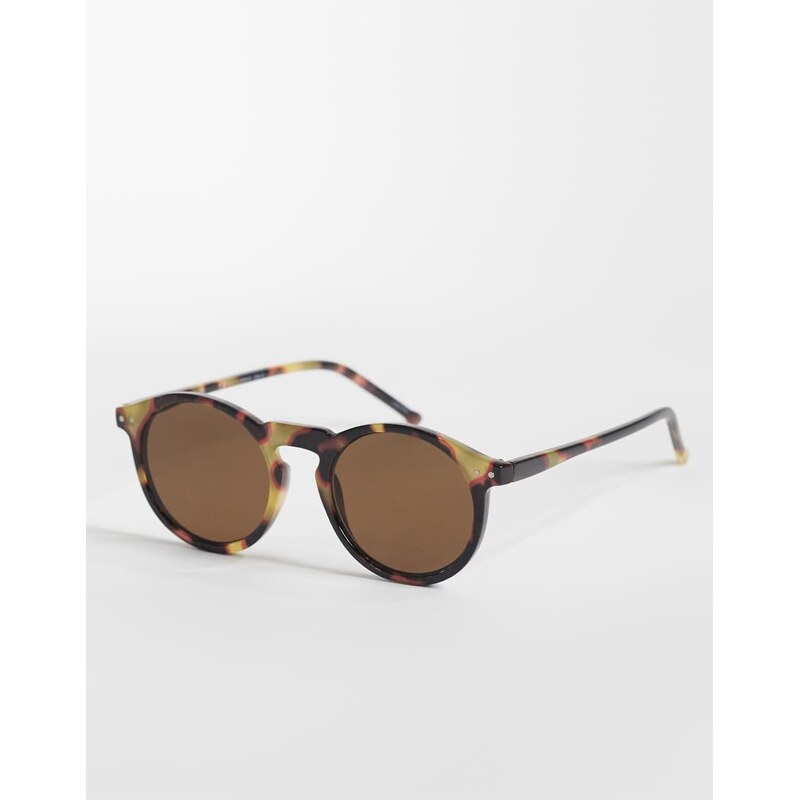 Vero Moda round frame sunglasses in tortoiseshell-Brown 115522287