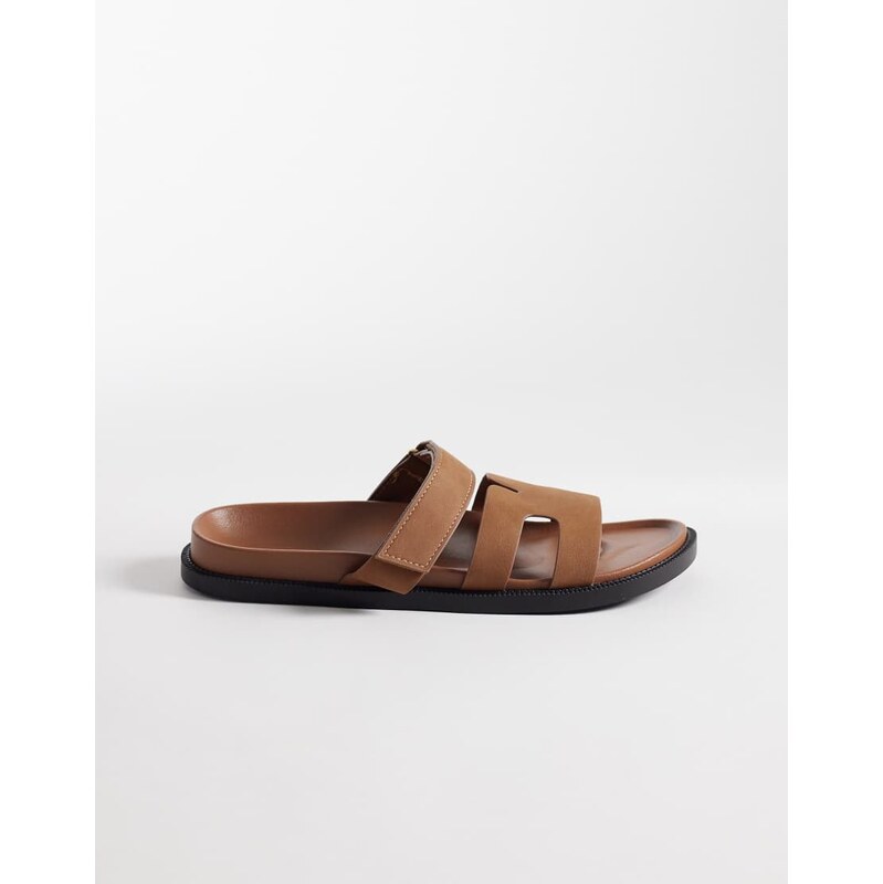 SEQWL Kidman sandals with straps in faux nubuck in brown - BROWN
