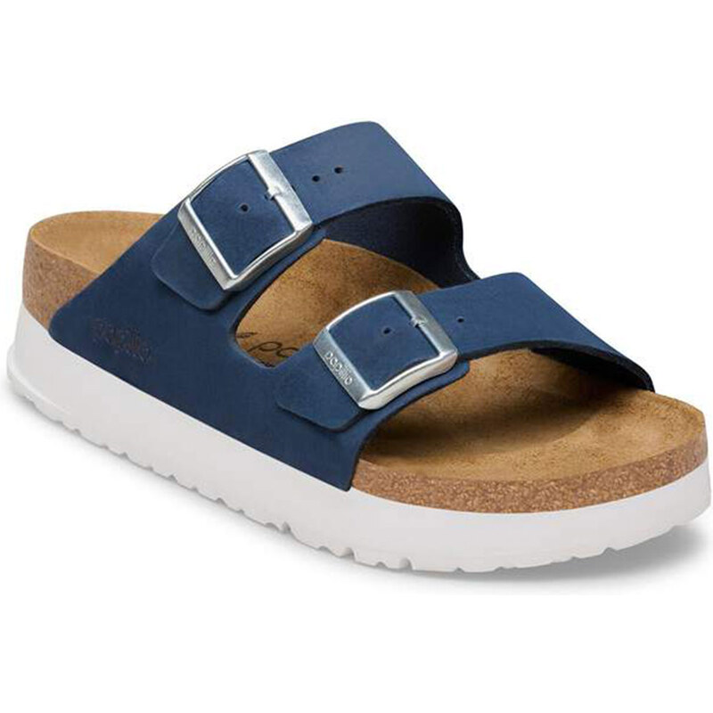 Birkenstock Arizona Flex Platform Nubuck Leather Narrow Fit New Navy Ženy - Sandály Birkenstock - Modrá - 1031404-5