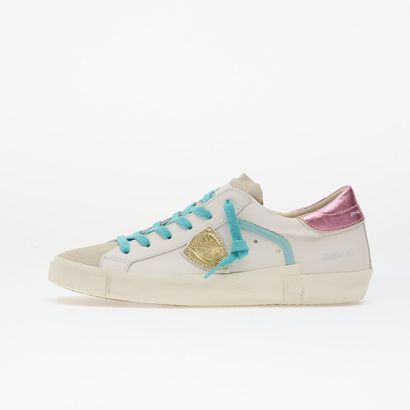 Philippe Model Prsx Low Woman Veau Metal/ Blanc Fucsia 114717471