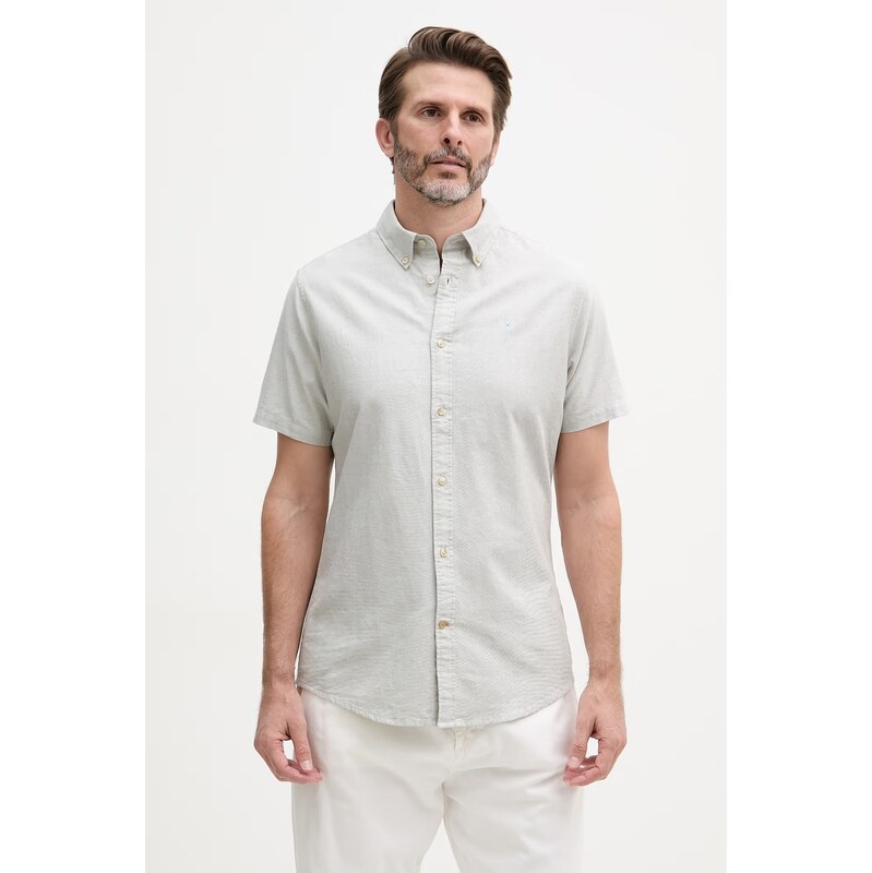 Barbour oxfordská košile pánská bavlněná Oxtown S/S Tailored