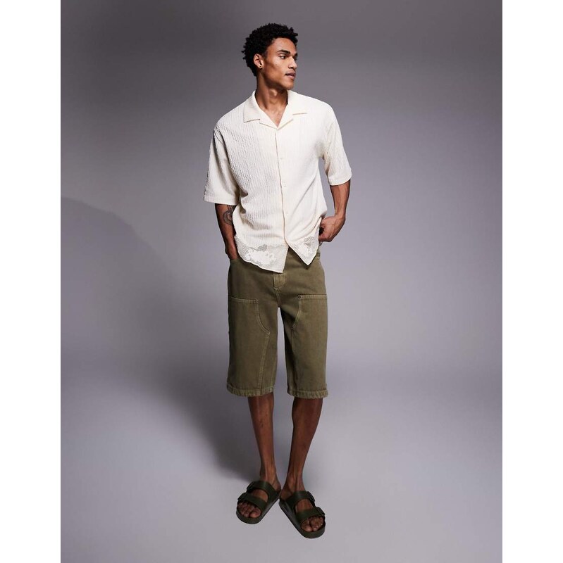 Good For Nothing baggy denim jorts in vintage brown