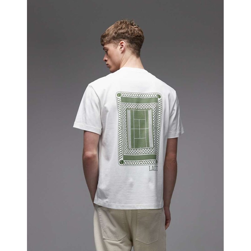 Lacoste tennis court back graphic t-shirt in white