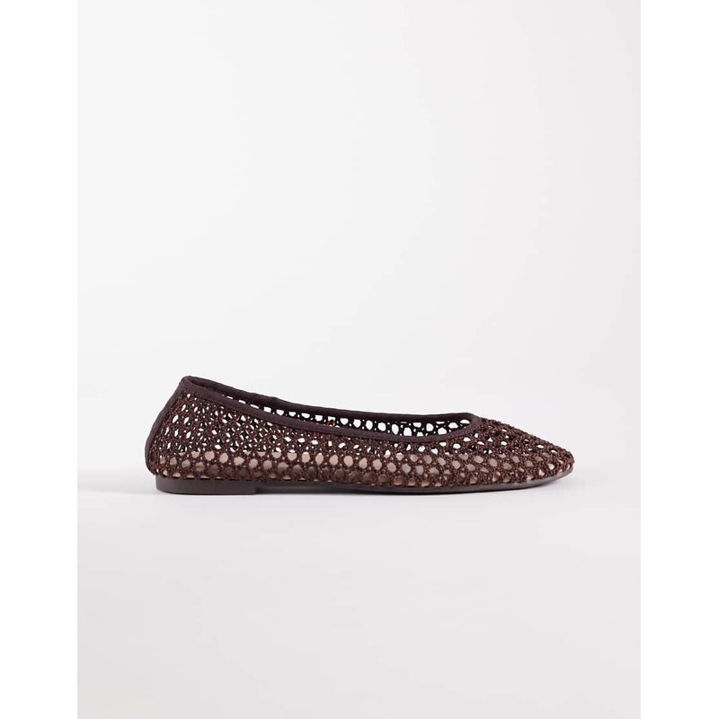 New Look mesh ballet flats in brown