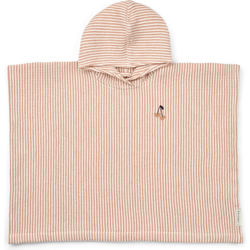 LIEWOOD Bavlněné dětské pončo Paco Stripe Tuscany Rose velikost
