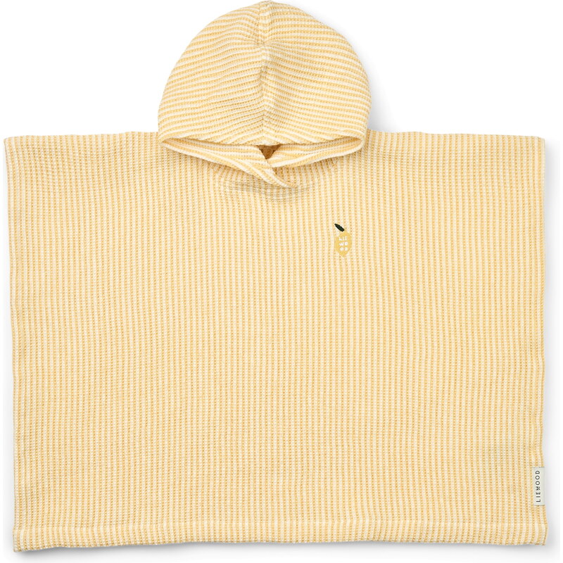 LIEWOOD Bavlněné dětské pončo Paco Stripe Yellow velikost na 1/2