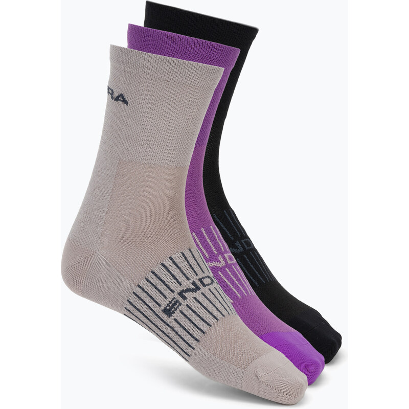 Dámské ponožky Endura Coolmax Race 3 pairs W end purple