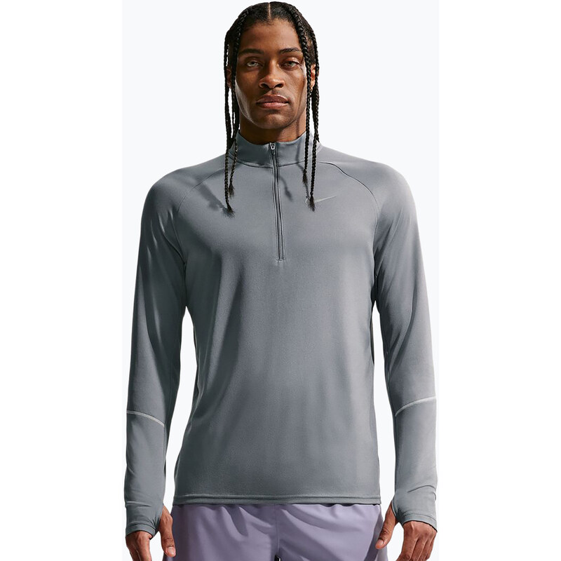 Pánská běžecká mikina Nike Miler Dri-Fit UV 1/2 Zip smoke grey