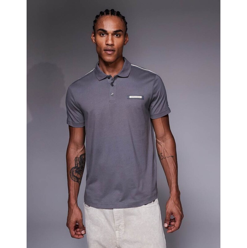 Armani EA7 polo shirt with contrast logo taping in white