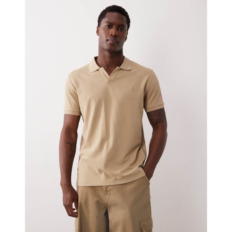 Polo Ralph Lauren icon logo knitted short sleeve polo in beige