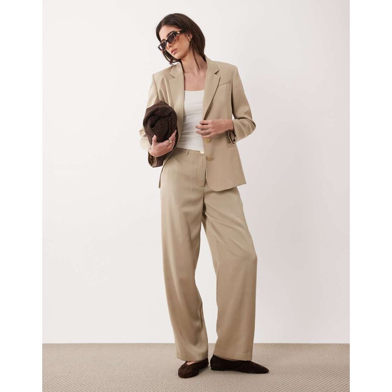 Armani Exchange co-ord wide leg trouser in taupe-Brown 114719549