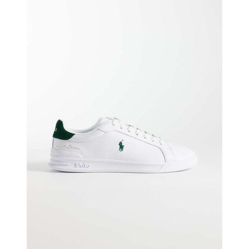 Polo Ralph Lauren trainers in white and dark green