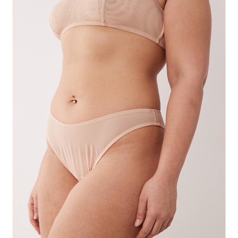 ASOS Curve ASOS DESIGN Curve Tammy sheer mesh high leg brazilian in 115519853