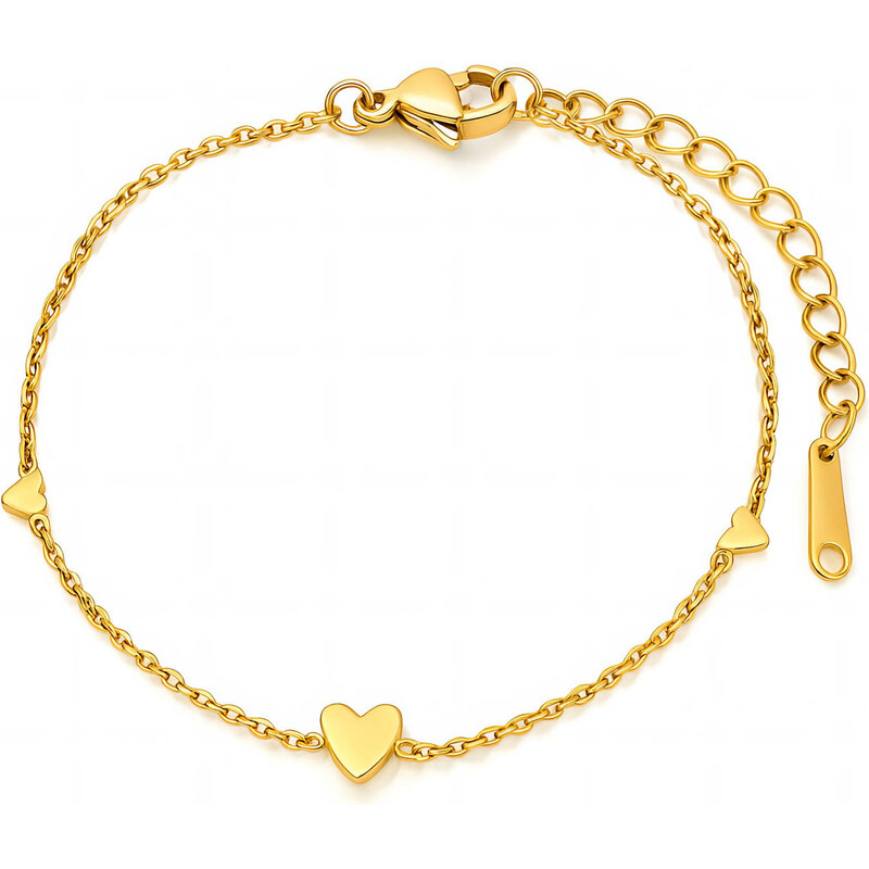 SYLVIENE Náramek THREE HEARTS Gold 114722680