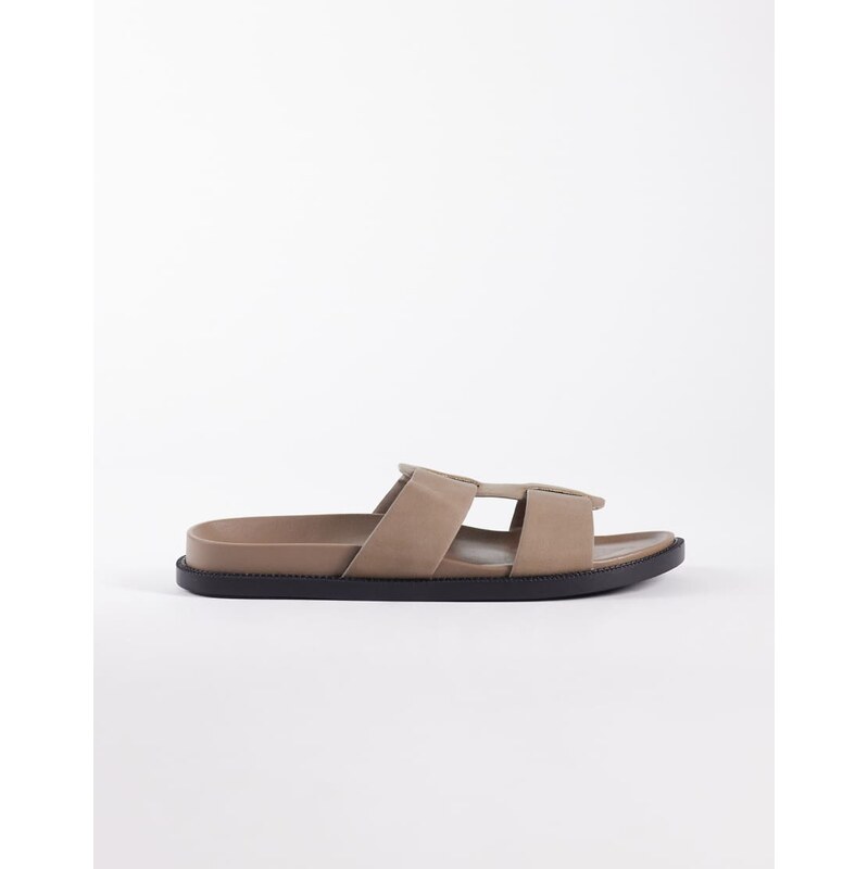 SEQWL Kidman gladiator style sandals in taupe micro-Neutral