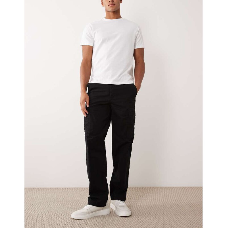 JJ Rebel loose fit cargo in black